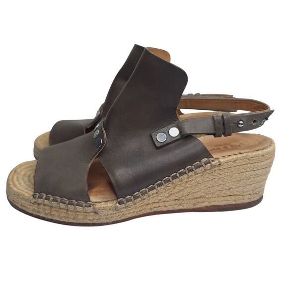 Rag & Bone Sayre II Espadrille Wedge Sandal EU 37 US 7 Olive Green Leather Studs - Picture 1 of 13